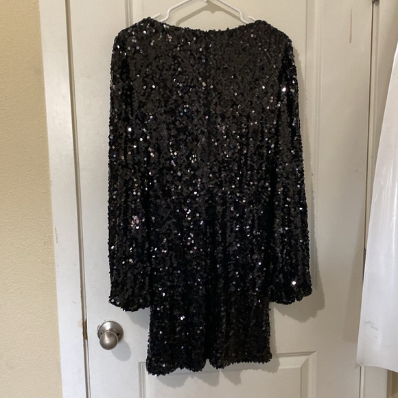 Black Sequin Mini Dress - Picture 9 of 12